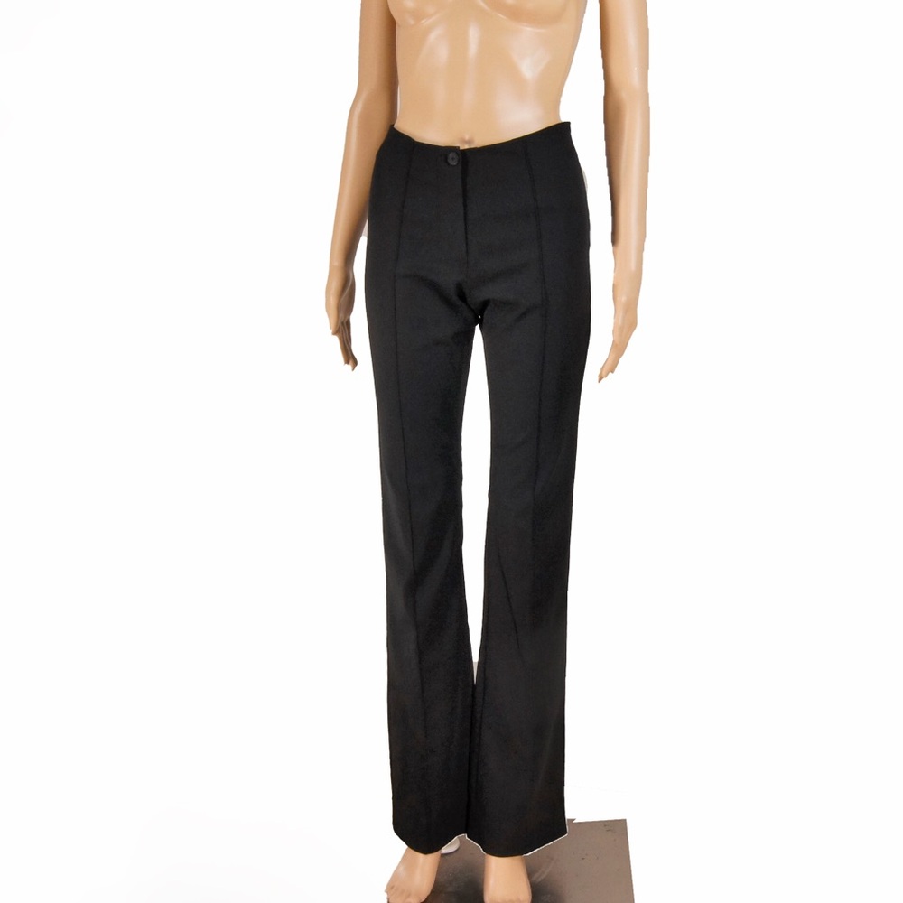 Vintage Plein Sud Classic Black Wide Leg Wool Trouser Pants